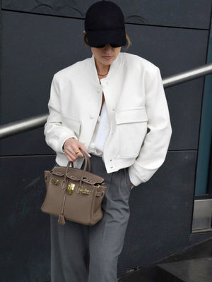 Liber Autumn Women's Baseball uniform Solid Color Jackets