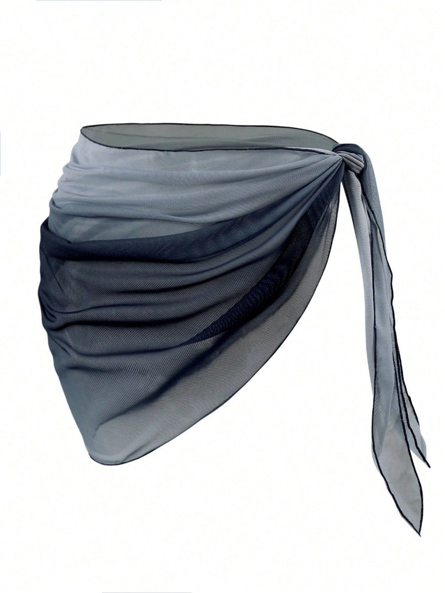 Gradient Color Tie Beach Dress