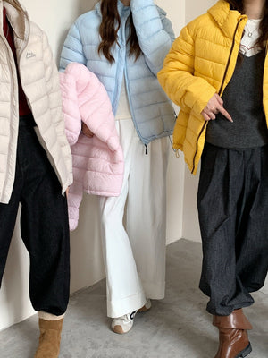 Hooded Zipper Pocket Quilting Lightweight Coat Stuffing Leisure Outdoor Cotton-padded Clothing