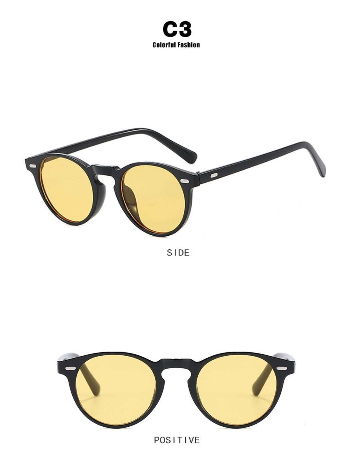 Lunettes de soleil rondes au style rétro minimaliste