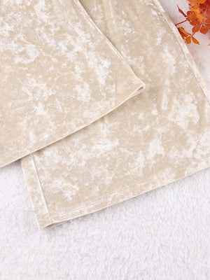 Warmhaltender, dicker Samt-Pyjama-Set mit langen Ärmeln und langen Beinen (zweiteilig)