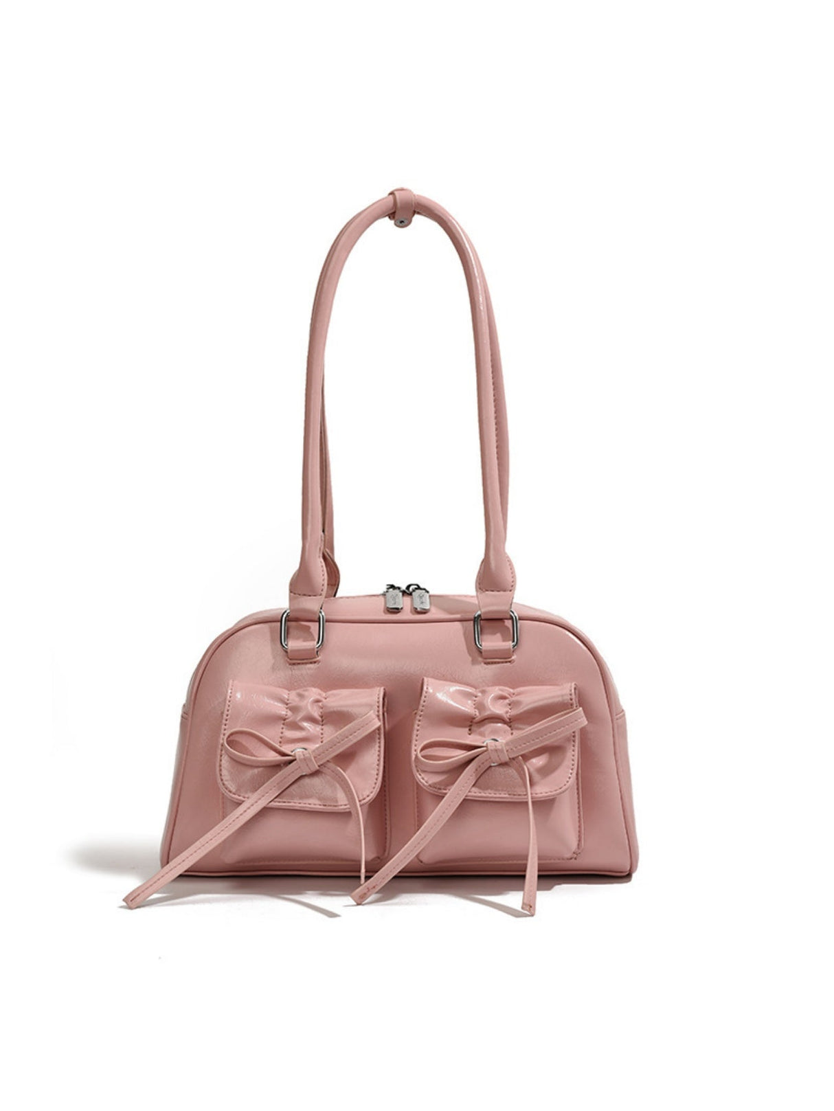 Bow-knot Horizontal Square Zipper Handbag