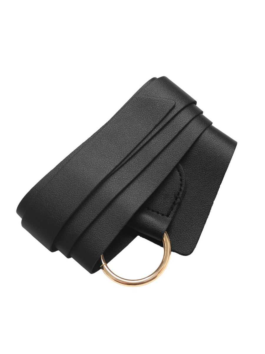 V-neck Long Sleeves Belts Solid Color Shirts