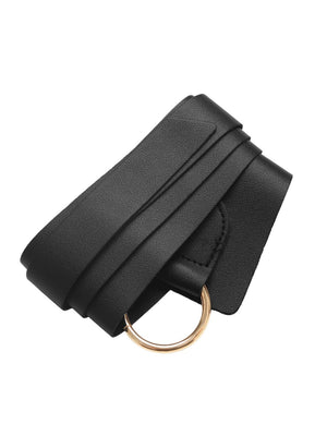 V-neck Long Sleeves Belts Solid Color Shirts