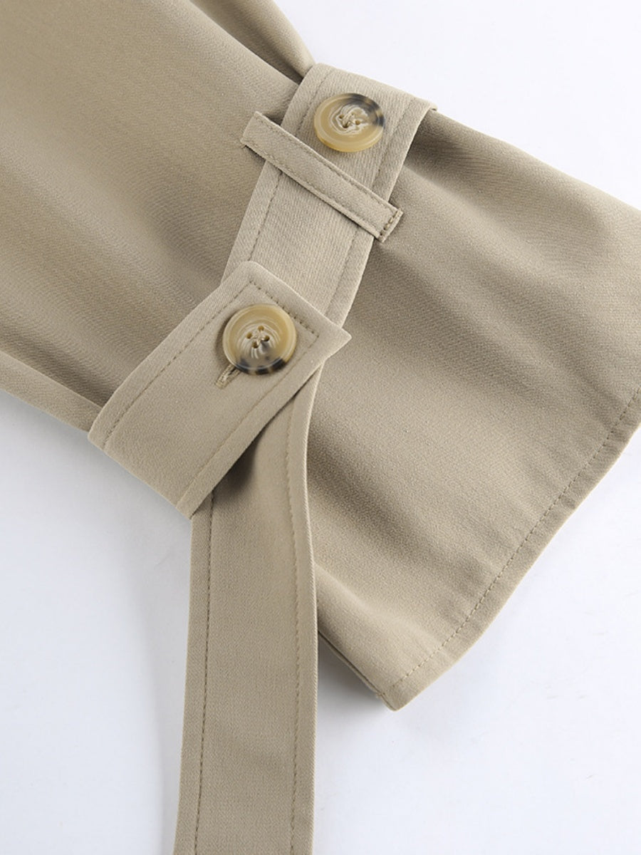 Liber Autumn Women's Pocket Solid Color Trench Coats