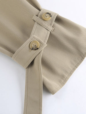 Liber Autumn Women's Pocket Solid Color Trench Coats