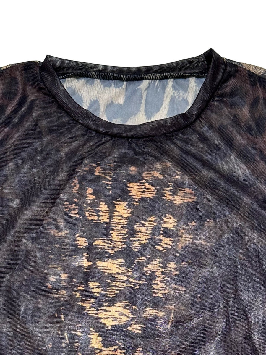 Ensembles 2 pièces taille haute à imprimé léopard