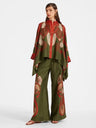Stand-up Collar Irregular Top And Trousers Two-piece Set