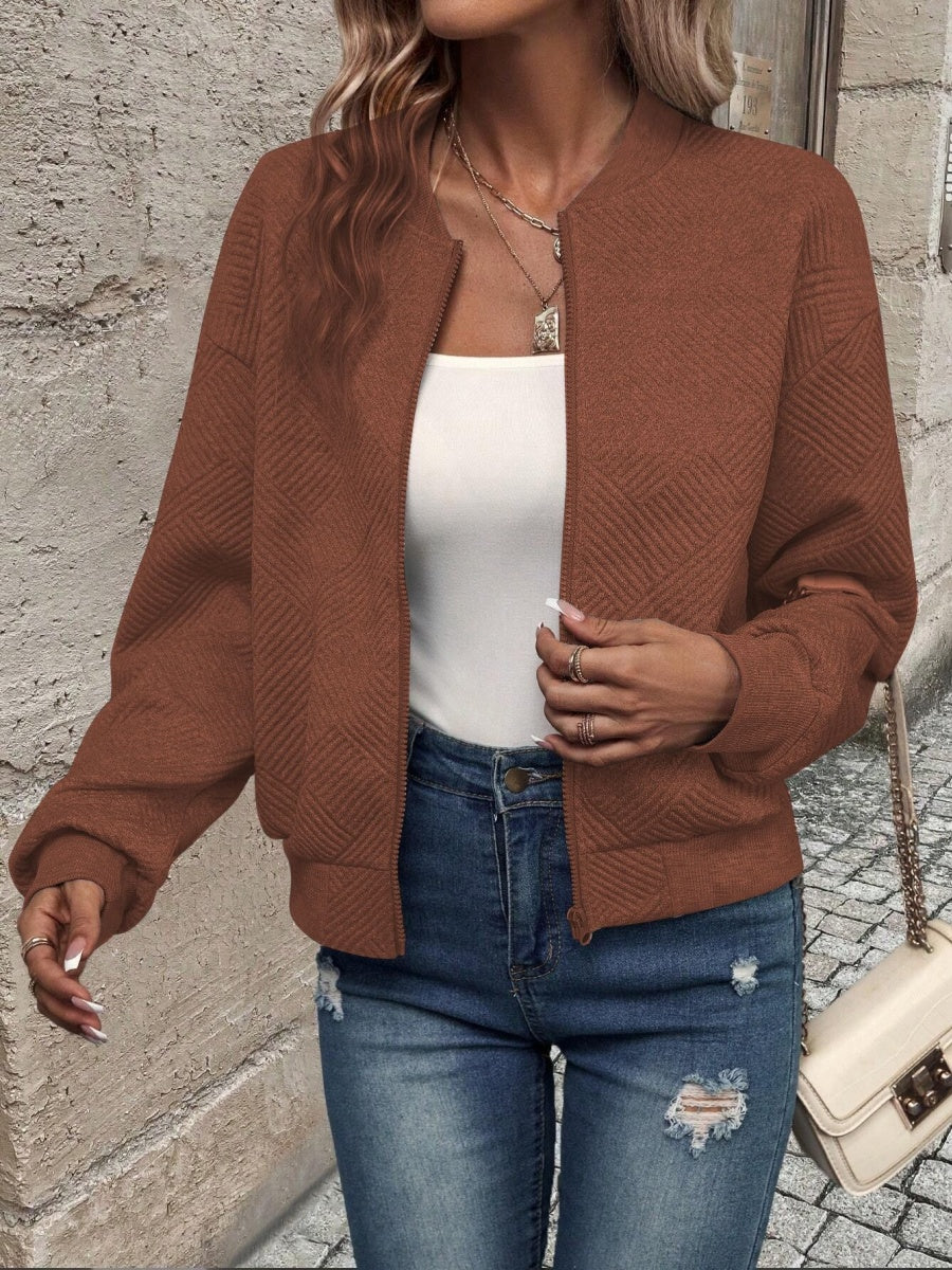 Liber Autumn Women's Zipper Geometric Patterns Jackets