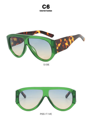 Large-framed Leopard-print Aviary-shaped Sunglasses
