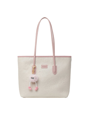 Embossed Color-block Tote Bag