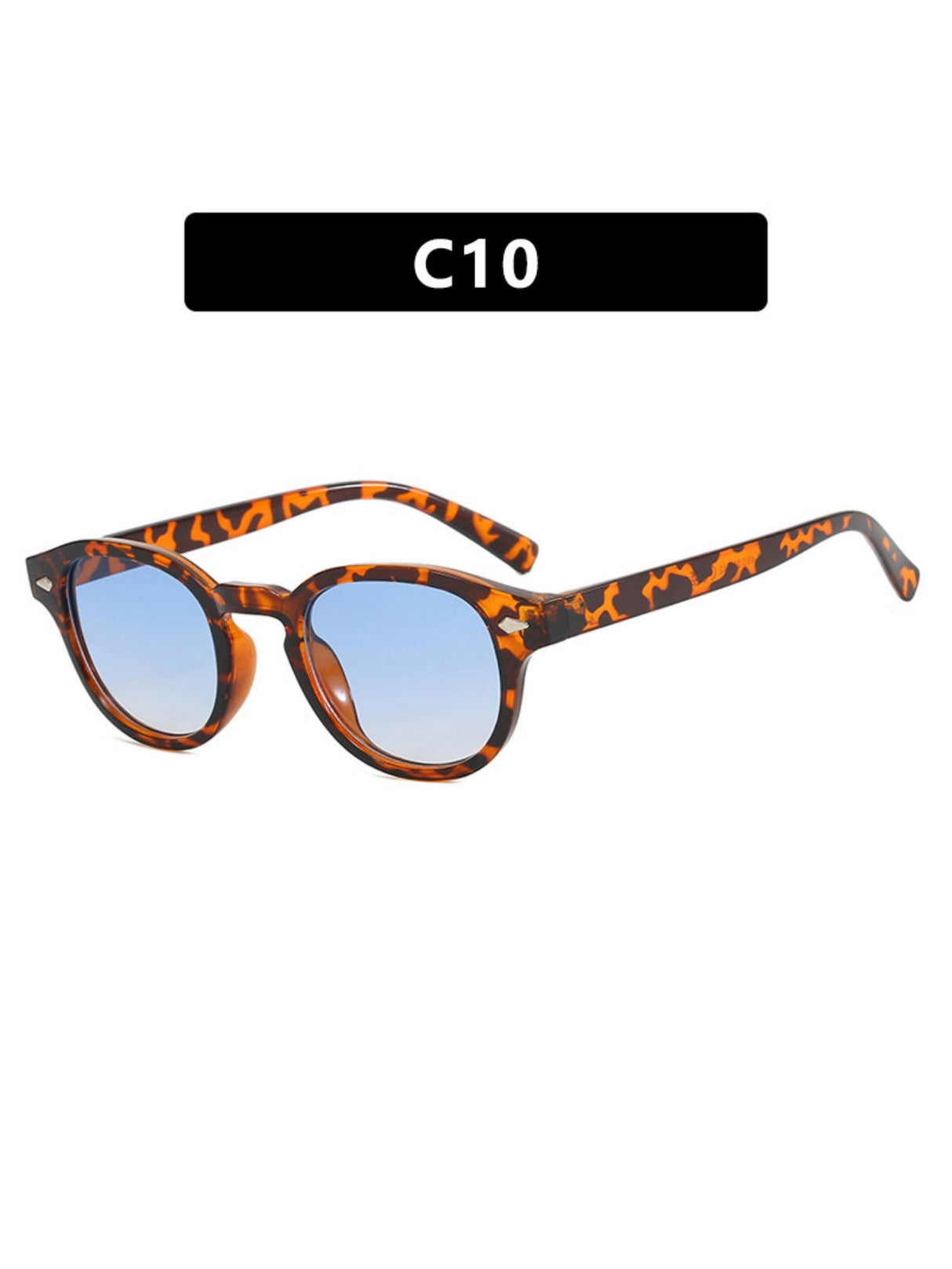 Riveted Arrow Small Frame Oval Sunglasses