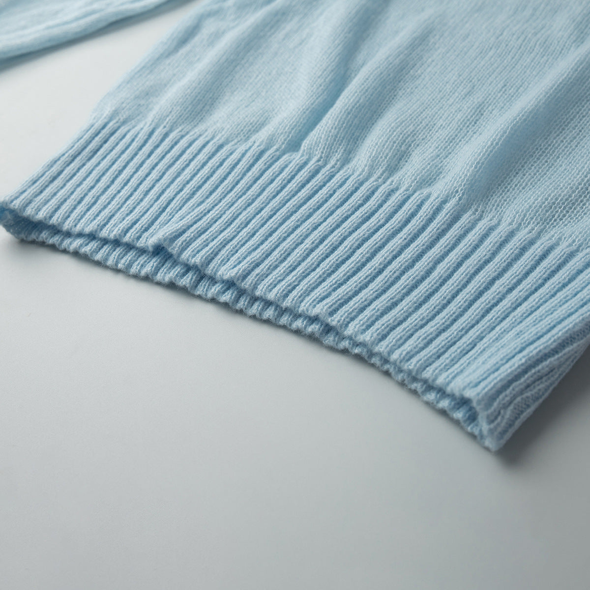 Mohair Crew Neck Pullover Sweater, Semi-sheer Base Layer Sweater