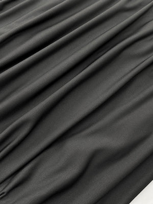Round Neck Long-sleeved Mesh-paneled Short Dress