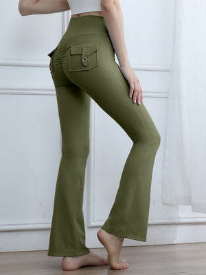 High Waist Tooling Yoga Micro-horn Peach Butt Tight Fit Sports Pants