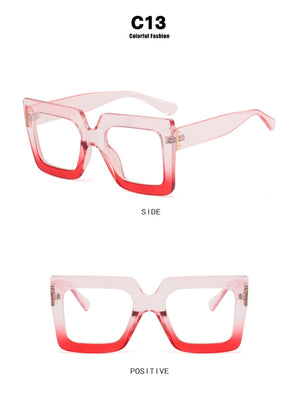 Color-blocked Square Oversized Stylish Glasses
