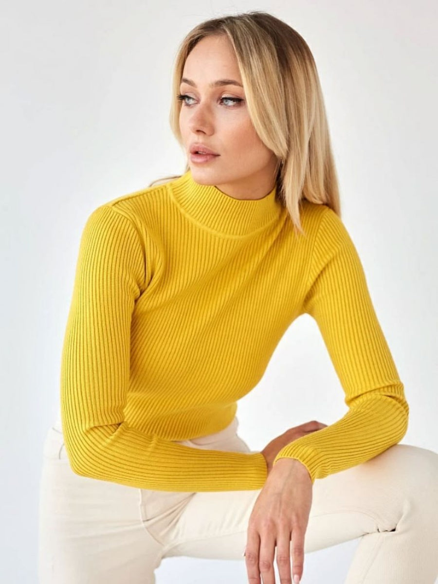 Half Turtleneck Solid Color Tights Versatile Sweaters