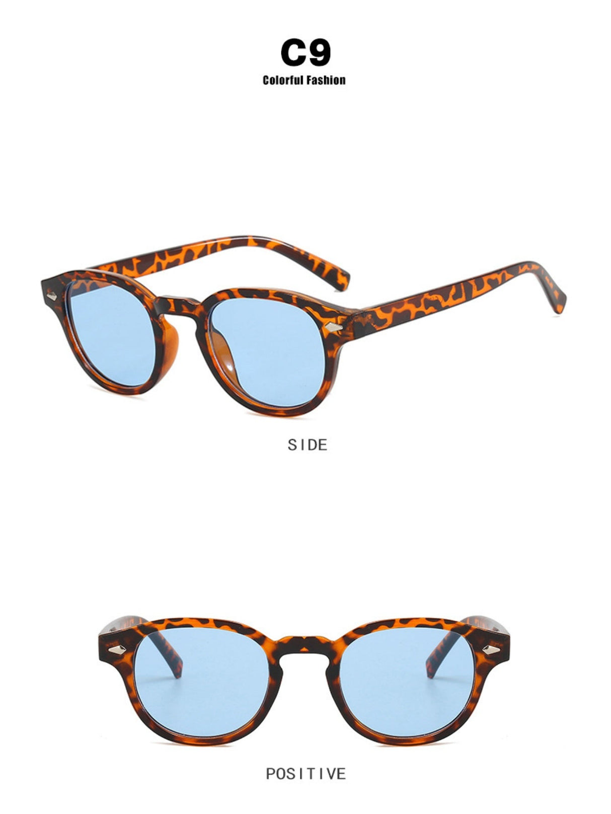 Riveted Arrow Small Frame Oval Sunglasses