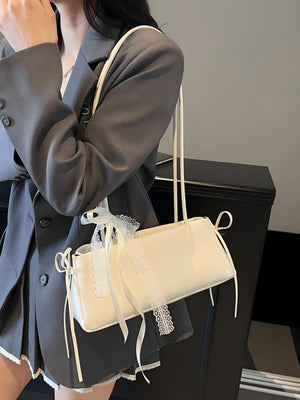 Simple Ballet-style Baguette Shoulder Bag