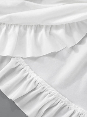 Liber Spring Women's Pleated Solid Color Mini&Short Dresses