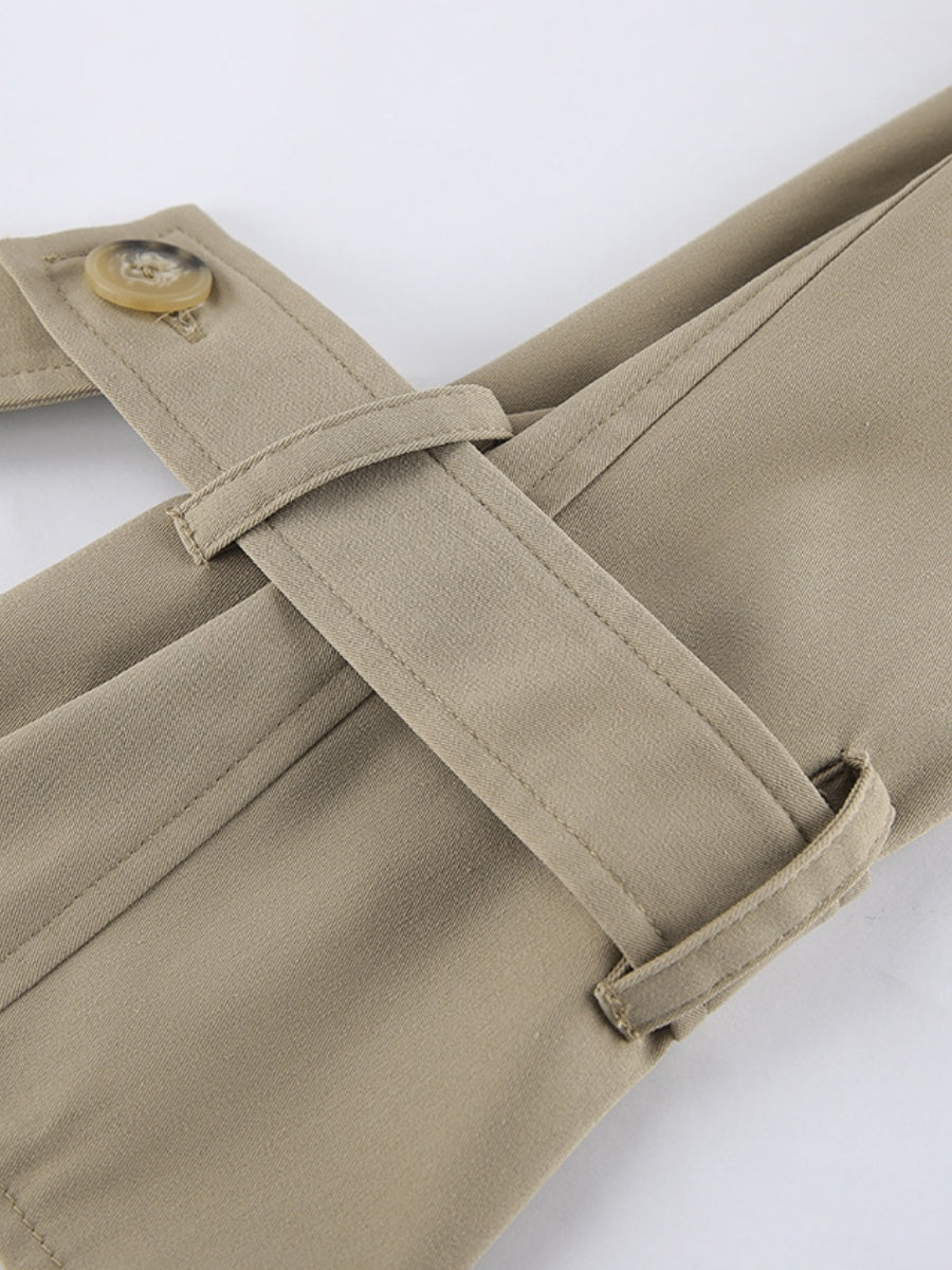 Liber Autumn Women's Pocket Solid Color Trench Coats