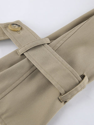 Liber Autumn Women's Pocket Solid Color Trench Coats