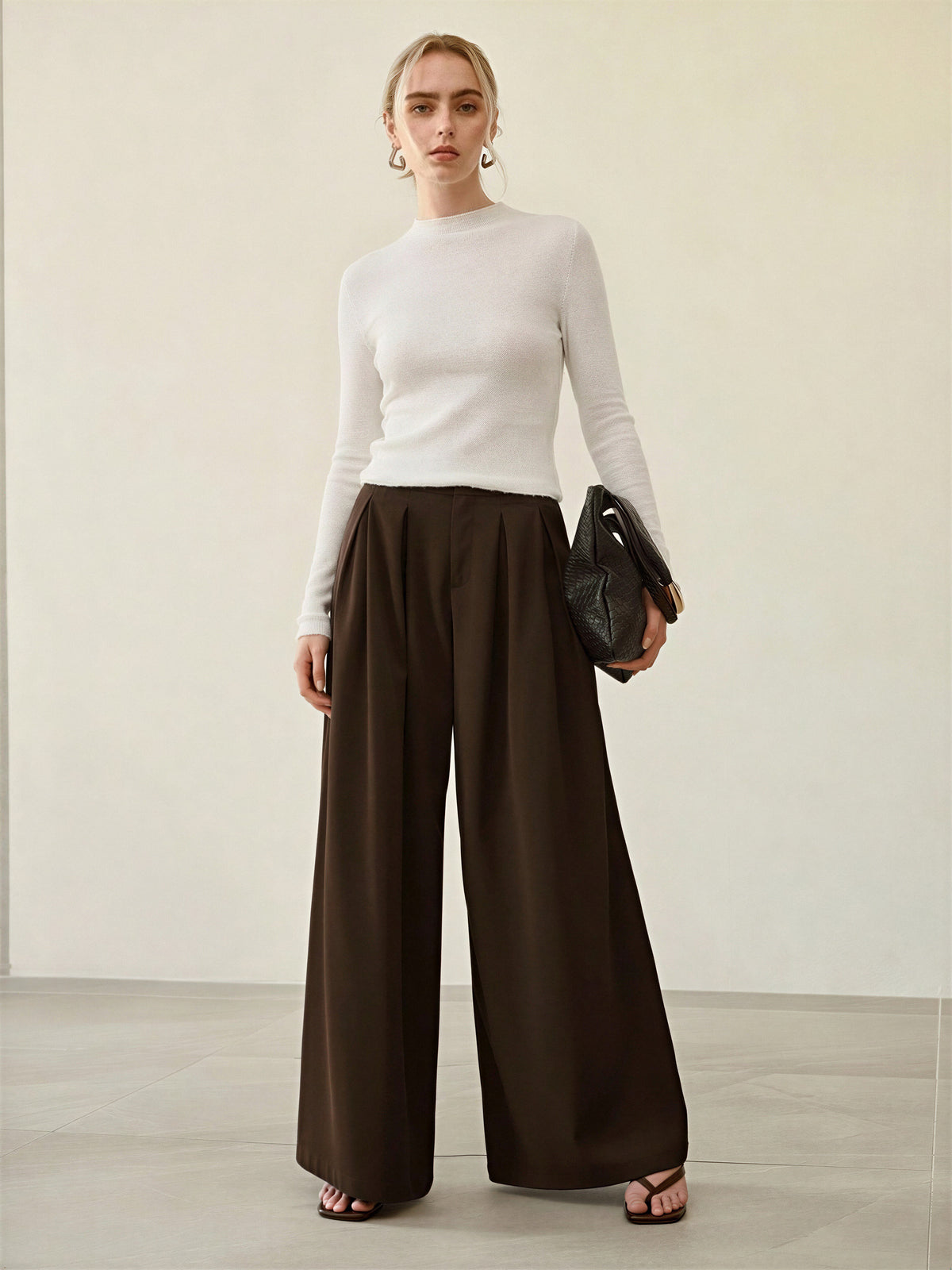 100% Merino Cotton & Wool Seamless Turtleneck Sweater