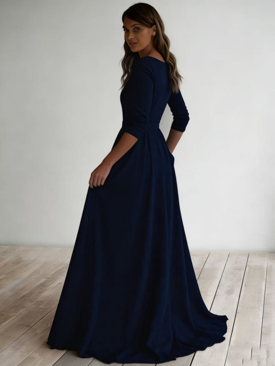 Simplicity Long Sleeve Parties Maxi Dresses