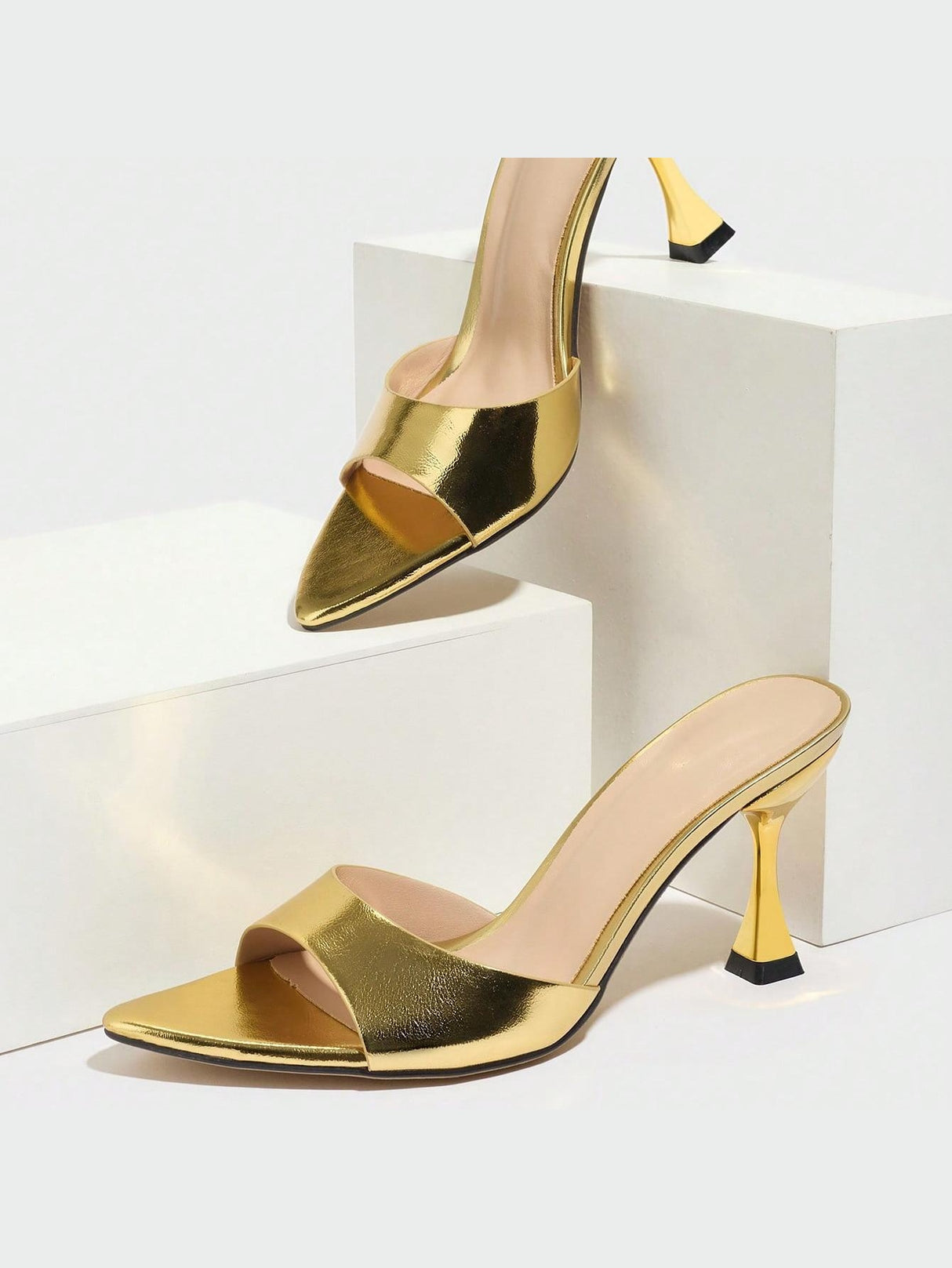 Embossed High-heeled Sandals