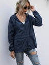 Hooded Zipper Outdoor Raincoat Coat Loose Windproof Long-sleeved Trench Coat