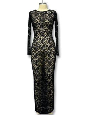 Liber Autumn Women's Lace Lace Maxi Dresses