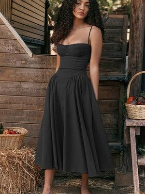 Camisoles Big Swing Solid Color Midi Dresses