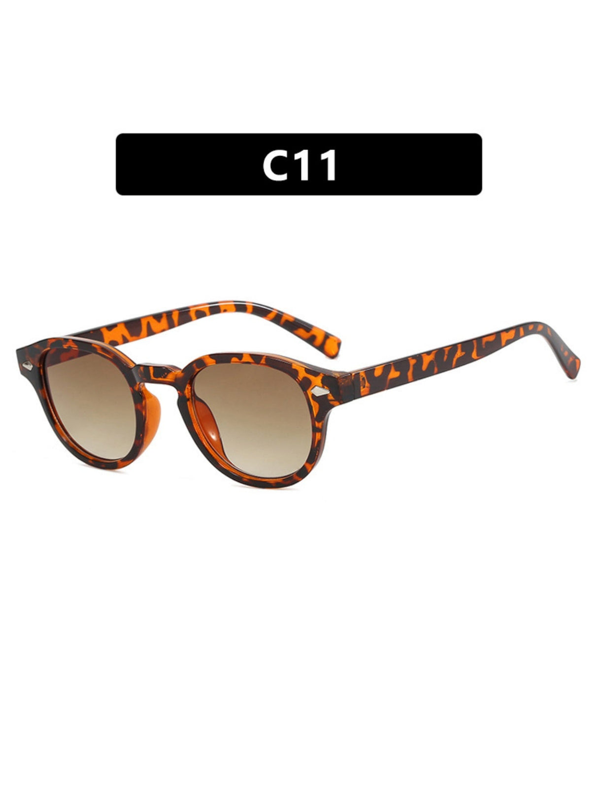 Riveted Arrow Small Frame Oval Sunglasses