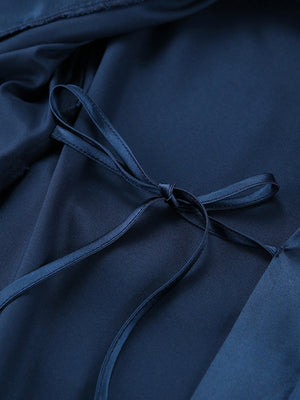 Satin Feather Three-piece Set Of Underwear, Shorts, And Bathrobe Sleepwear