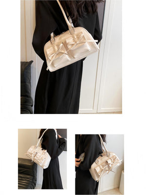 Bow-knot Horizontal Square Zipper Handbag