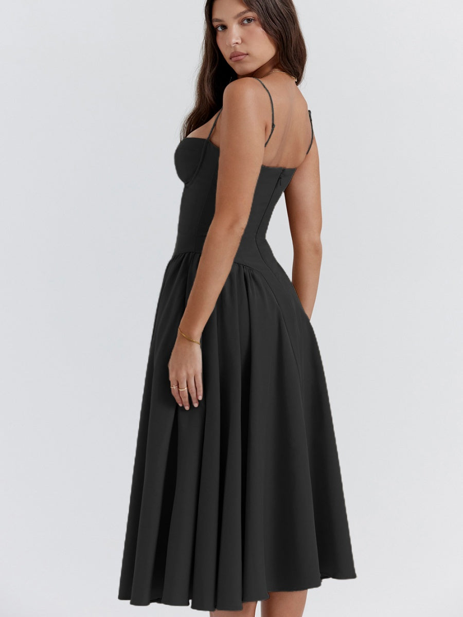 Camisoles Big Swing Solid Color Midi Dresses