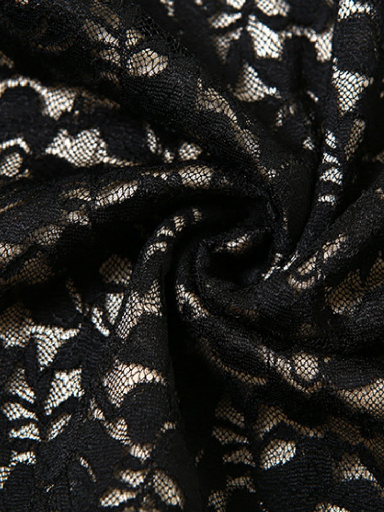 Sexy Lace Halter-neck Low-cut Bodycon Dress