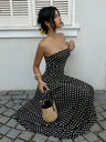 Off-shoulder Polka Dots A Grace Maxi Dresses