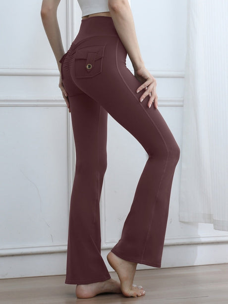 High Waist Tooling Yoga Micro-horn Peach Butt Tight Fit Sports Pants