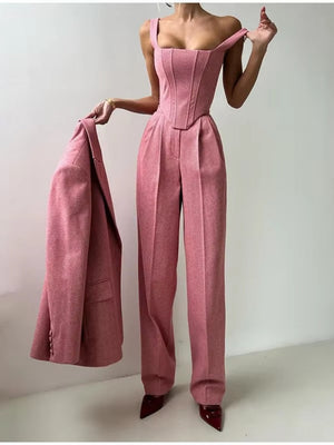 Women's Suit Jacket, Overcoat, Trousers Multi-piece Sets