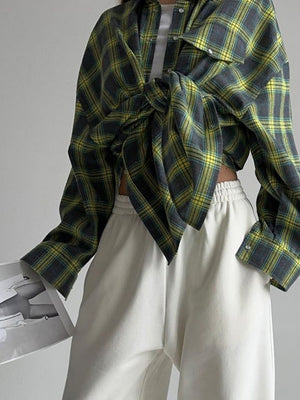 Plaid Oversize Coat Shirts