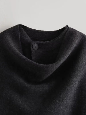 Asymmetrical Scarf Short Knit Cardigan