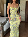 Floral Print Spaghetti Strap Maxi Dress
