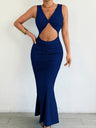 Crop Top, Fitted Fishtail Bodycon Long Dress