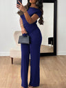 Off-shoulder Short-sleeved Trousers Two-piece Set