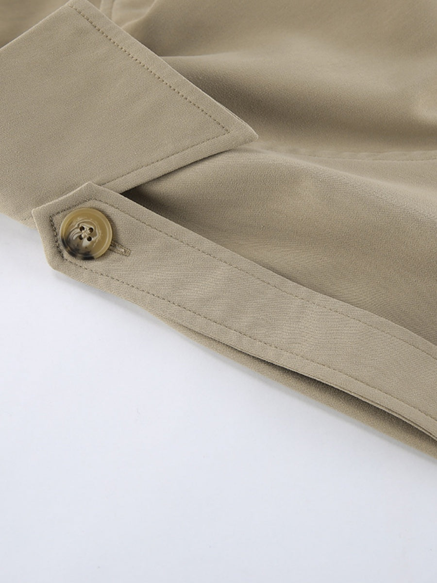 Liber Autumn Women's Pocket Solid Color Trench Coats