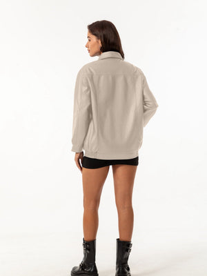 Street Cool Loose Pocket Leather Jacket