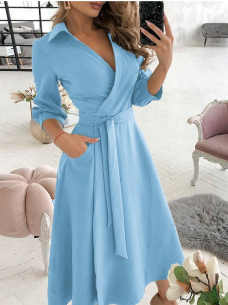 Lace Up Shirts Irregular Printed Maxi Dresses