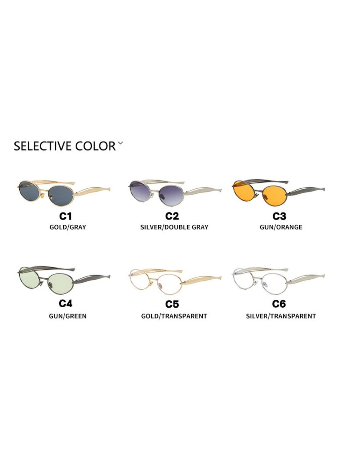 Small Oval-shaped Sunglasses