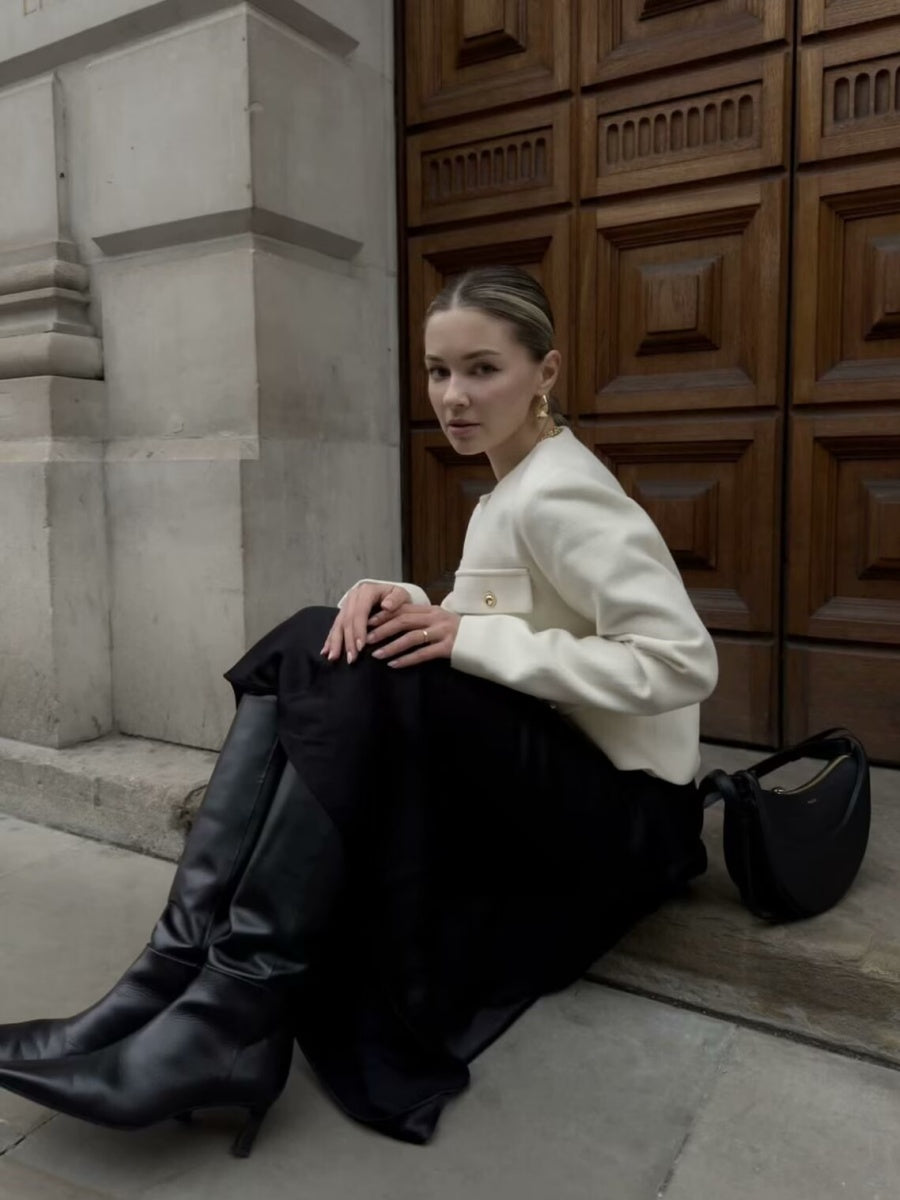 Chanel-inspired Stylish Short Dress With Button Embellishments Blazers